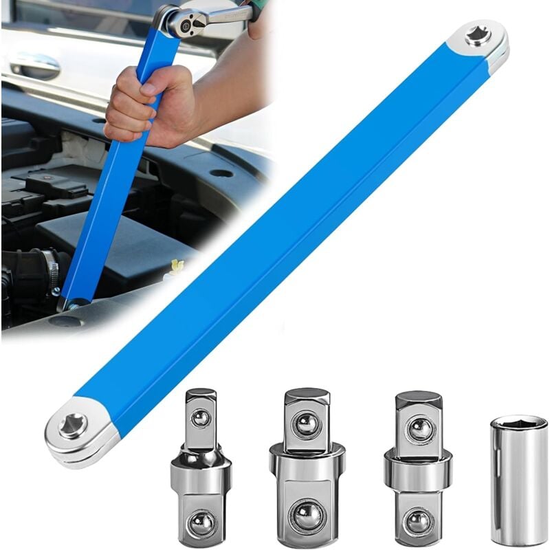 Offset Extension Wrench, Electric Offset Extension Wrench, Impact Socket Wrench with 1/2', 1/4' and 3/8' Drive Adapter