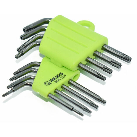 Offset Torx Keys Kit of 8 Allen Torx Keys Star Screwdriver T5 T6 T7 T8 T9 T10 T15 T20 Key Sets Hand Tools Allen Torx Keys