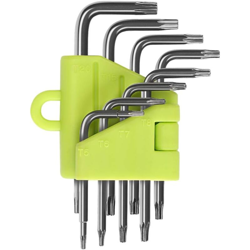 Osqi - Torx L-Key, 8-Piece Torx Allen Key Set, Star Screwdriver T5 T6 T7 T8 T9 T10 T15 T20, Wrench Sets Hand Tools Torx Allen Key
