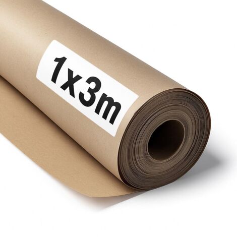 OFITURIA Carta Kraft Marrone 70 g/m² – Rotolo 1×3 m – Confezione 6 pz – Imballaggio, Pacchi, DIY – Uso Alimentare