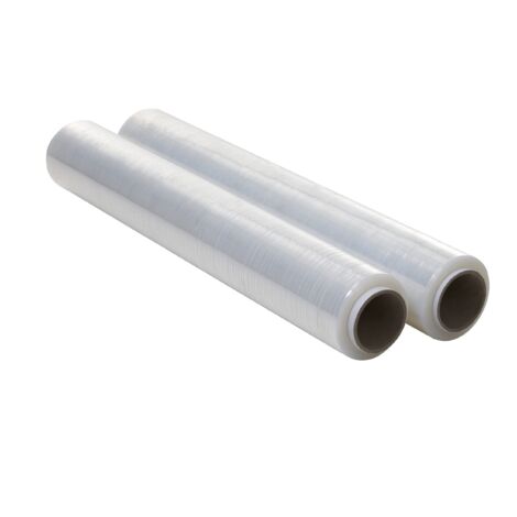 OFITURIA Film Transparente Para Embalar (2 UNIDADES) Rollo plastico transparente para embalaje industrial de 0,5 x 200m - Rollo Papel Film Estirable Manual y Elastico