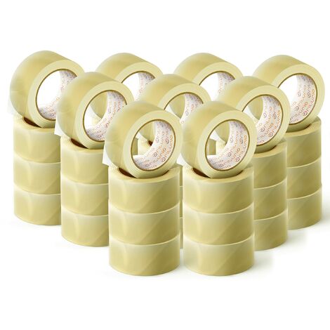 OFITURIA Nastro adesivo trasparente per imballaggio di scatole di cartone per spedizioni e traslochi. Sigillo per imballaggi sicuri e resistenti, 48 mm x 120 m, trasparente, 48 rotoli