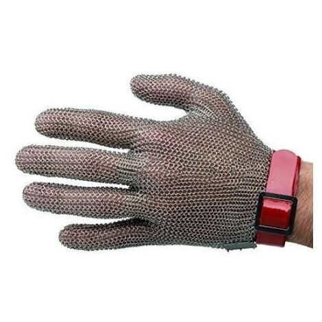 OGCM13050 GUANTE MALLA METALICA CORTO. 100% ACERO INOXIDABLE. CIERRE CON CORREA PU, AJUSTABLE. - JUBA