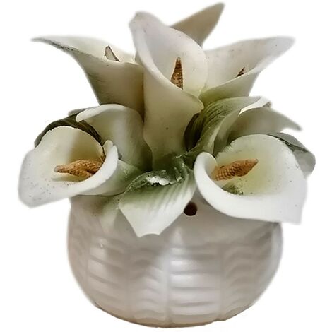 Oggetti da Bomboniera vaso con fiori calle per matrimonio cresima comunione segnaposto in porcellana dipinto a mano particolare
