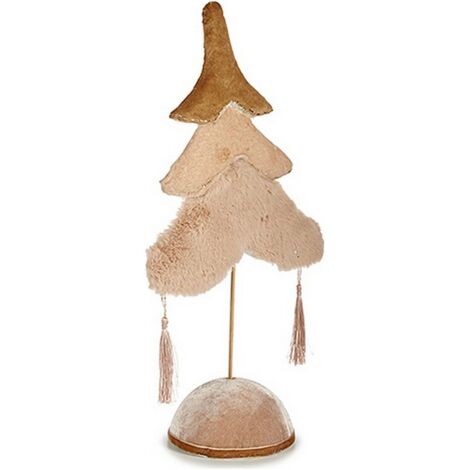 Oggetto decorativo - Albero di Natale polare - 12 x 43 x 22 cm - Beige dorato - Legno naturale