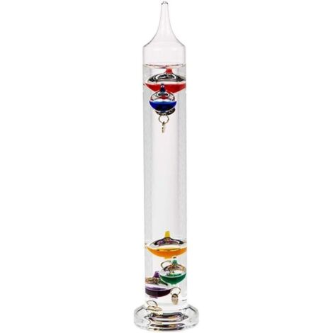 Oggetto decorativo/Termometro Galileo in vetro/Dimensioni: 28 x 5,5 cm