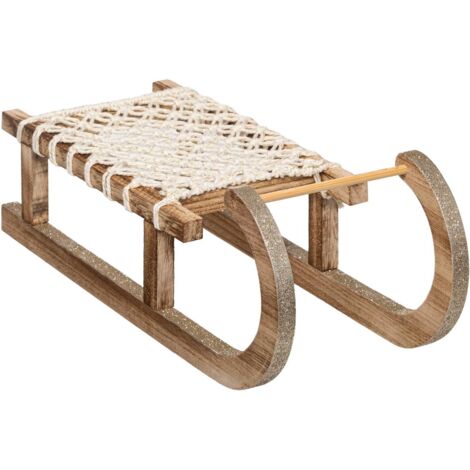 Oggetto di legno slitta corda l 40 cm - Feeric lights & christmas