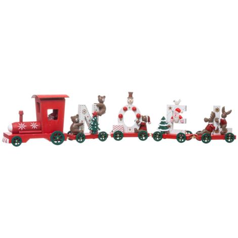 Oggetto in legno treno 4 vagoni noël - Feeric lights & christmas