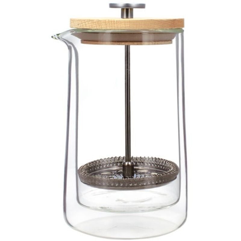Ogo Living - Cafetière piston 500 ml Octave en verre + couvercle bois de hêtre