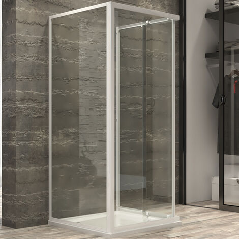 Ogomondo box cabina doccia corner 3 lati cristallo temprato trasparente 80x120x80