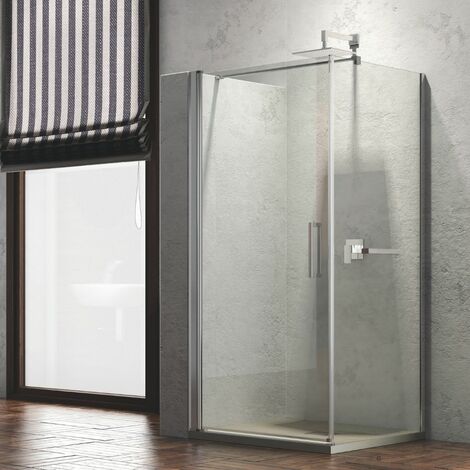 Ogomondo box doccia angolare cristallo 8 mm battente e lato fisso misure l100xp100xh200 cm dx - confezione 1