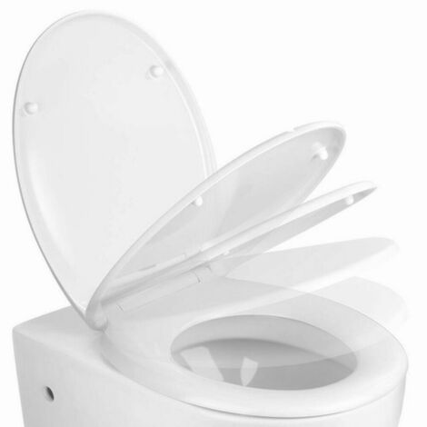 Ogomondo copriwater sedile bianco universale in polipropilene soft closing