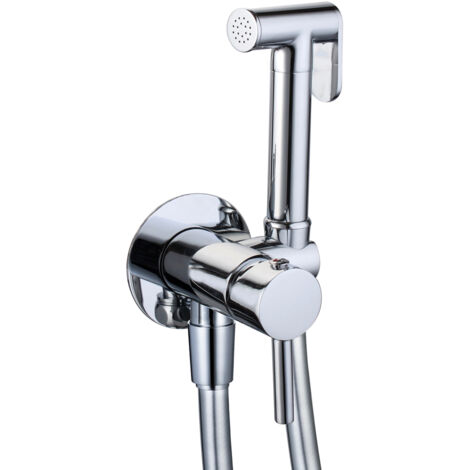 Ogomondo kit idroscopino acqua calda e fredda shut-off azionamento a leva ottone finitura- cromato tondo - confezione 1