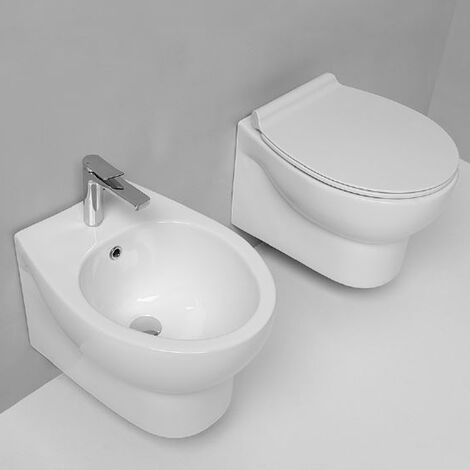 SANITARI BAGNO FILO MURO KARAG SERIE NEW LUNA VASO COPRI WATER BIDET -  Ceramiche Pa.Na.