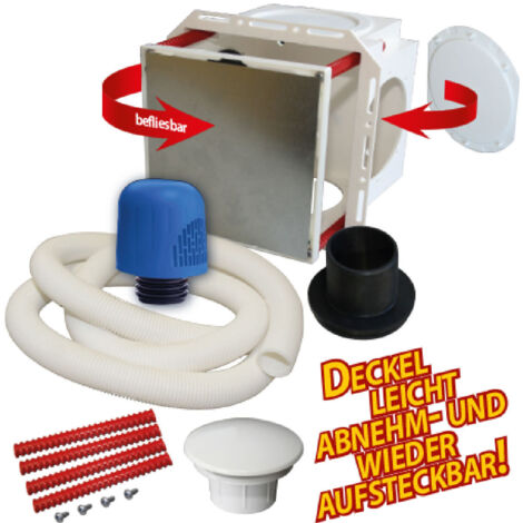 OHA-Kunststoff-Wandeinbaukasten klein befliesbar mit Rohrbelüfter DN32/40/50