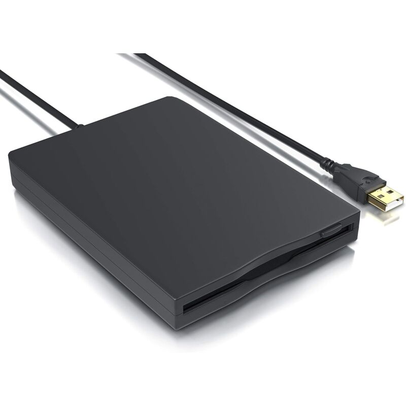 Debuns Schwarz Ohjijinn Usb-Diskettenlaufwerk, Extern, Fdd, 1,44 Mb, 3,5 Zoll, 8,89 Cm, Plug-And-Play, Pc Und Mac
