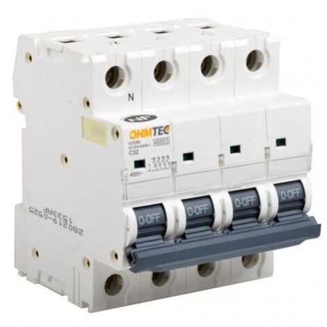 Ohmtec 423268 Four-pole circuit breaker 32A 4.5kA
