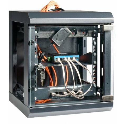 Ohmtec – Baie de brassage murale 320mm avec 8 ports RJ45 CAT6 – Panneau 3 prises 16A – Installation facile pour câblage réseau