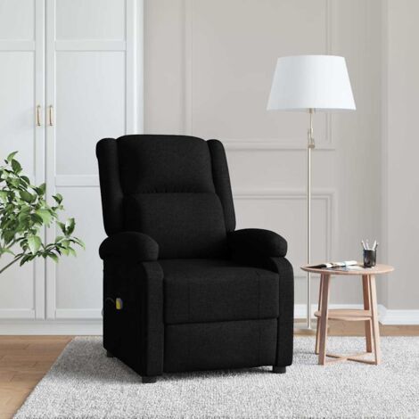 Ohrensessel mit Massagefunktion Schwarz Stoff vidaXL