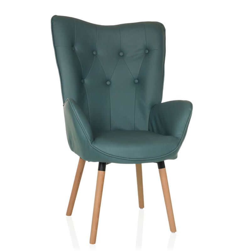 Ohrensessel / Vintage Sessel Havenio I Stoff Mint Hjh Living