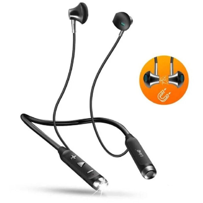 Image of Trade Shop - AURICOLARI MAGNETIC CUFFIE BLUETOOTH IN COLLO MIT LED SPORT SMARTPHONE S800 -