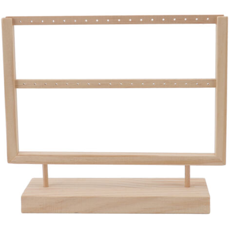 Ohrring-Organizer, farbiges Notizbuch, Schmuckständer aus Holz für Ohrringe, zweistöckiges Aufbewahrungsdisplay für Hängeohrringe