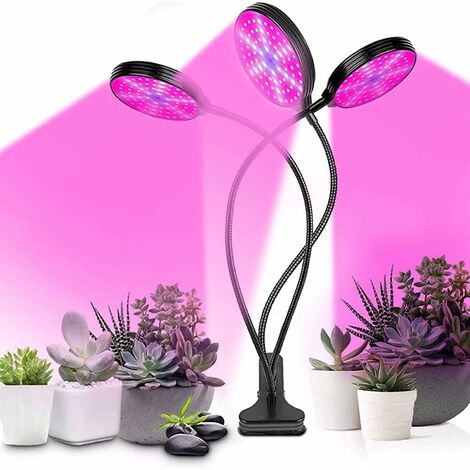 Blue Dream Plant Grow Light, 156 LED élèvent des lumières à spectre complet  pour les plantes d'intérieur, lampe de culture à 2 têtes avec minuterie  4/8/12h, 3 modes d'éclairage, 5 niveaux de gradation