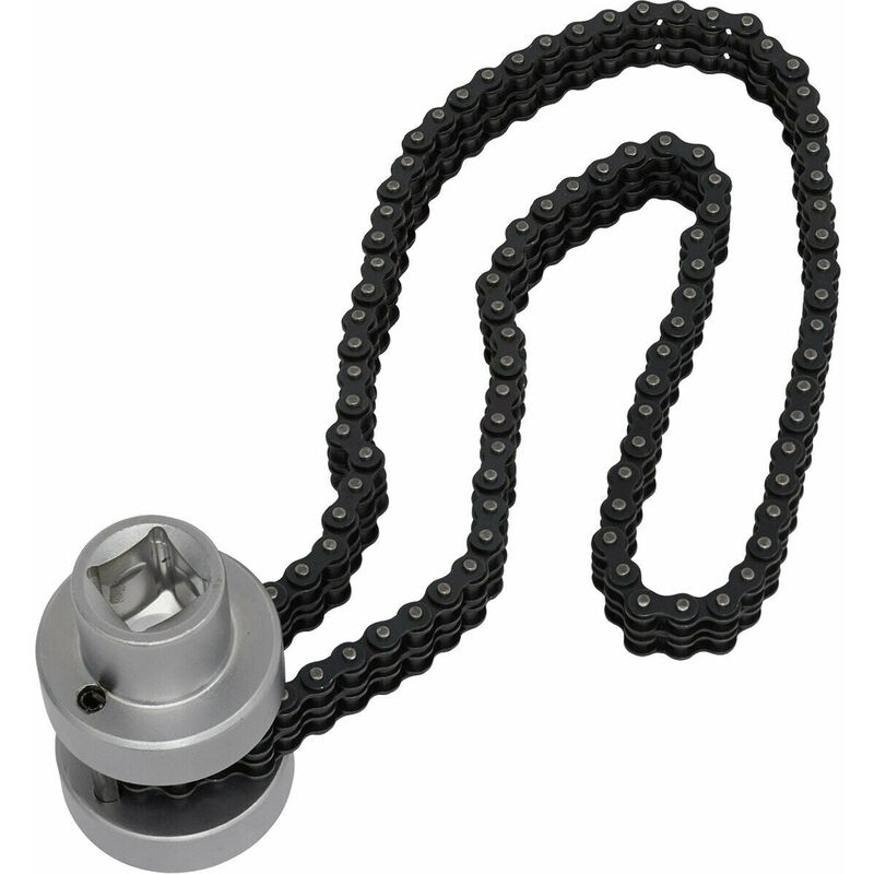 Loops - Oil Filter Chain Wrench - 1/2' Sq Drive - 60mm to 115mm Capacity - Double Chain
