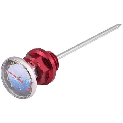 Oil level gauge for motorcycles, oil level indicator with thermometer for 125 cc motorcycles made of aluminum (red) Other instruments