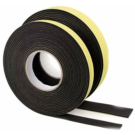 oint Porte Isolation, Joint Fenêtre Isolation de Mousse Adhésive, Bande Caoutchouc Anti-froid, 3 Rouleaux 12mm(l) x3mm(H), Noir et Jaune (chacun 4m),Seuçais