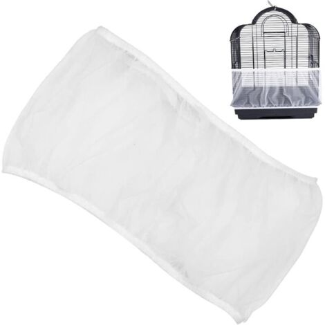 Oiseau à Cage En Nylon,Filet De Protection Pour Cage à Oiseaux, Cage Oiseaux Maille,Universel Ajustable Ventilation Anti-Poussière Sécurité Protection Oiseau De Compagnie Perroquet Accessoires Blanc