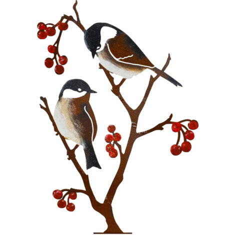 Oiseau décoratif de jardin en métal peint, figurines d'oiseaux en rouille - Oiseau décoratif de jardin en métal peint, figurines d'oiseaux en rouille