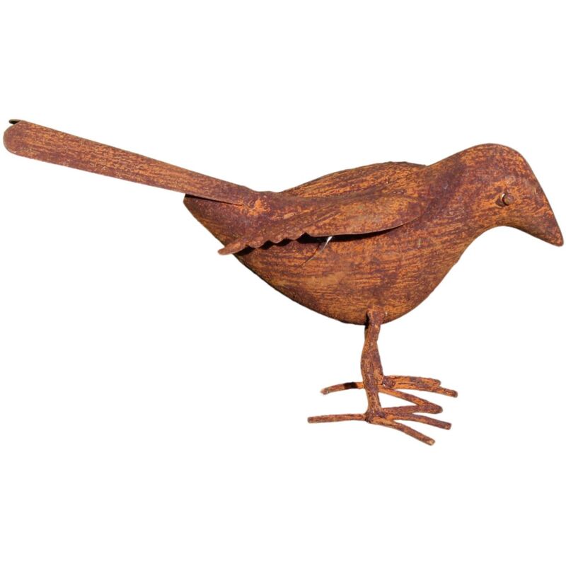 Jardindeco - Oiseau décoratif en fer forgé rouillé