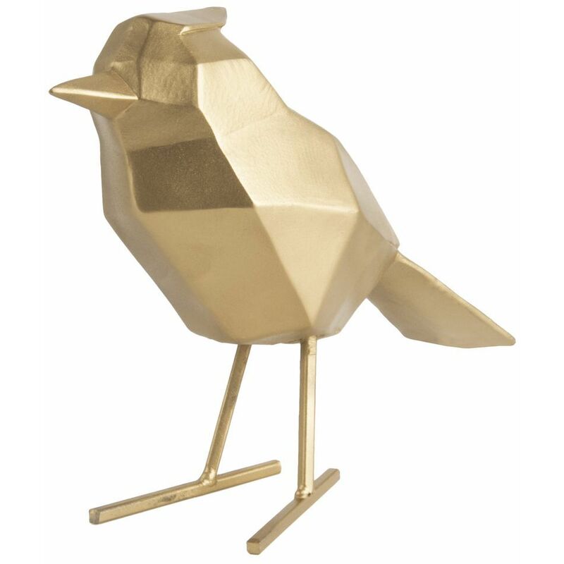 Statuette déco oiseau Origami - 18 x 9 x 24 - Or