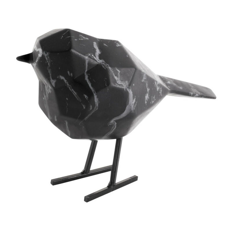 Pt' - Oiseau en résine noir effet marbre Origami Petit modèle - Noir
