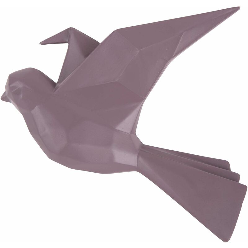 Pt' - Oiseau fixation murale en résine violet mat origami Petit modèle - Violet