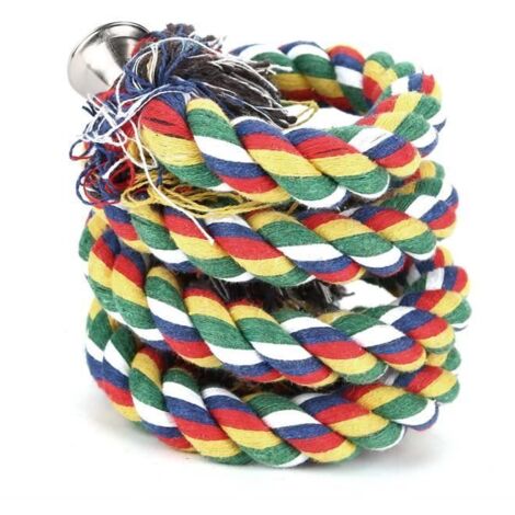 Oiseau pour animaux de compagnie jouet perroquet corde de coton barre à mâcher support de cage en spirale 100  1.7cm