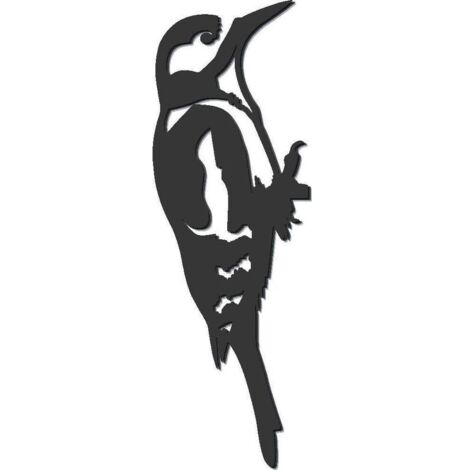 Oiseau sur pique pic epeiche en acier corten