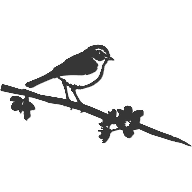 Metalbird - Oiseau sur pique pouillot des canaris en acier corten