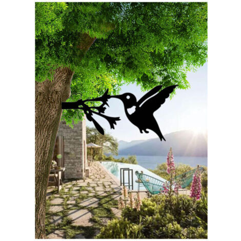 Oiseaux sur La Branche Métal Art Décoration Murale Fer Oiseau Sculpture Murale en Métal Oiseau Art Décor Mûr pour Intérieur Extérieurs pour La Maison Jardin
