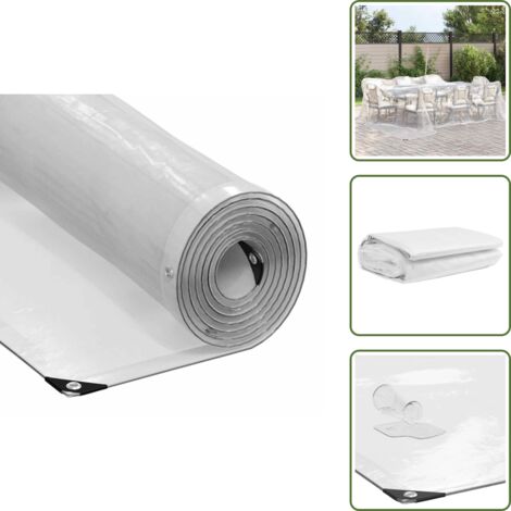 Ojales - vidaXL Lona transparente con ojales polietileno 5x5 m - Lona impermeable