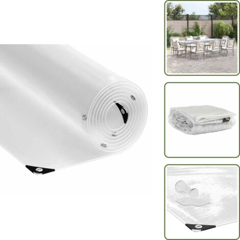 Ojales - vidaXL Lona transparente con ojales PVC 5x5 m - Cubierta exterior