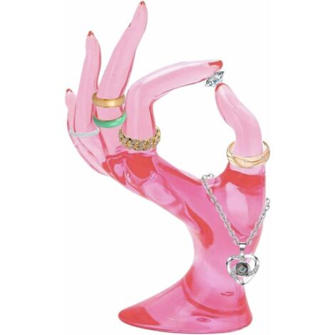 OK Gesture Model Jewelry Display Stand,Jewelry Hand Shape Holder Ring Necklace Hand Rack,Bracelet Display Stand for Watch Display Ring Bangle Jewelry Plastic Jewelry Holder