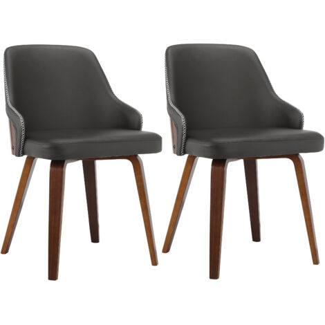 OkidoChaise de salle à manger 2 Pack Brown PU