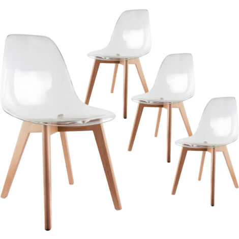OKOA - Lot de 4 Chaises Transparentes
