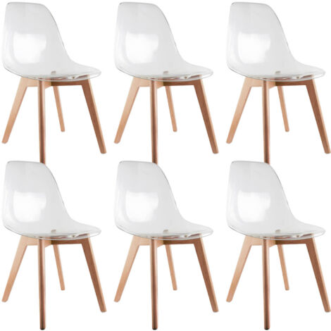 OKOA - Lot de 6 Chaises Transparentes