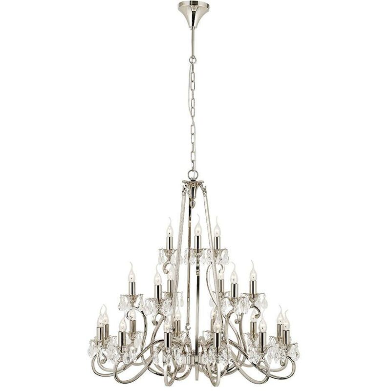 Interiors 1900 Lighting - Interiors - 21 Light Chandelier Polished Nickel Plate Finish, E14