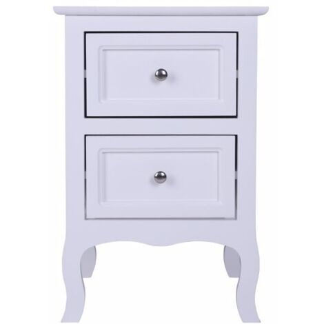 【Old Code：28731413】Country Style Two-Tier Nachttisch Large Size White