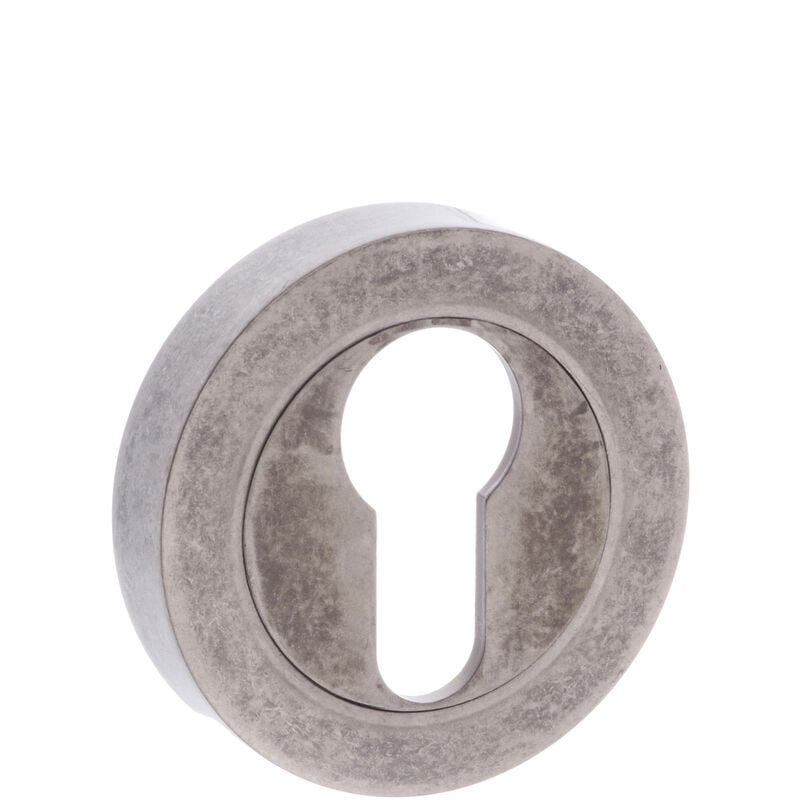 Old English Euro Escutcheon - Distressed Silver