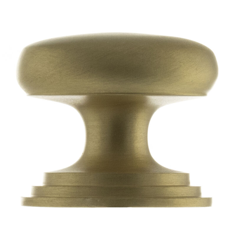 Atlantic - Old English Lincoln Solid Brass Victorian Cabinet Knob 32mm on Concealed Fix - Satin Brass